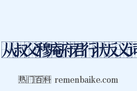 从叔父穆庵府君行状反义词是什么意思的图片